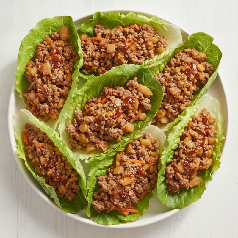 Beef and Water Chestnut Lettuce Wraps