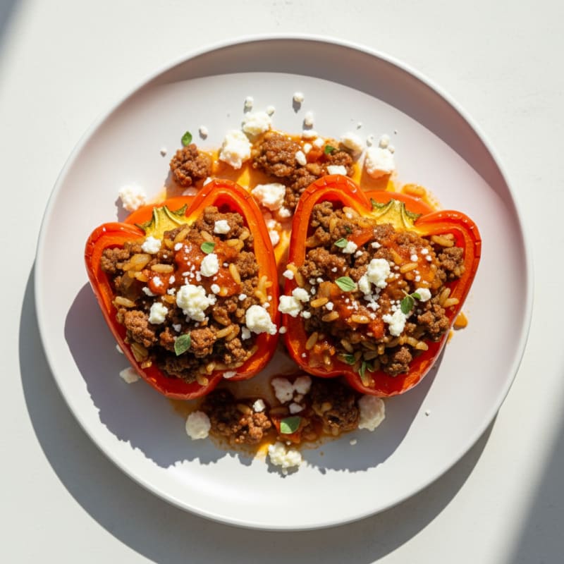Beef and Rice Stuffed Bell Peppers