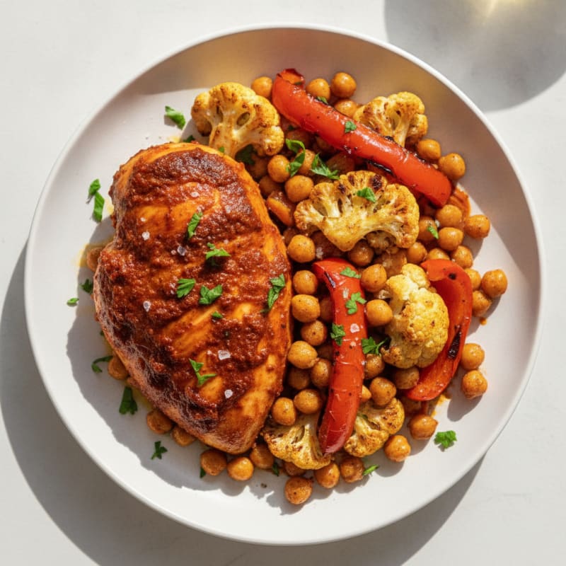 Spicy Harissa Chicken with Roasted Vegetables
