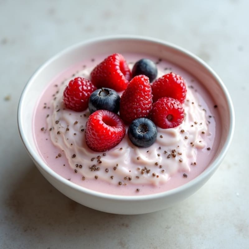 Greek Yogurt Protein Pudding with Berries