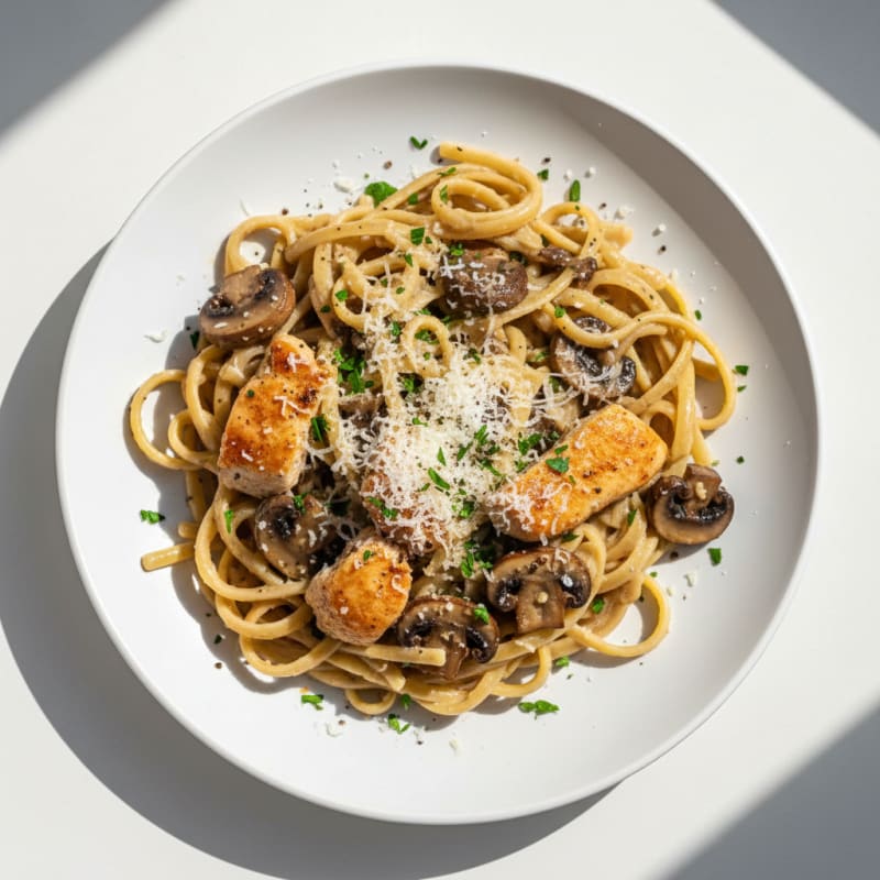 Truffle Mushroom Linguine with Parmesan