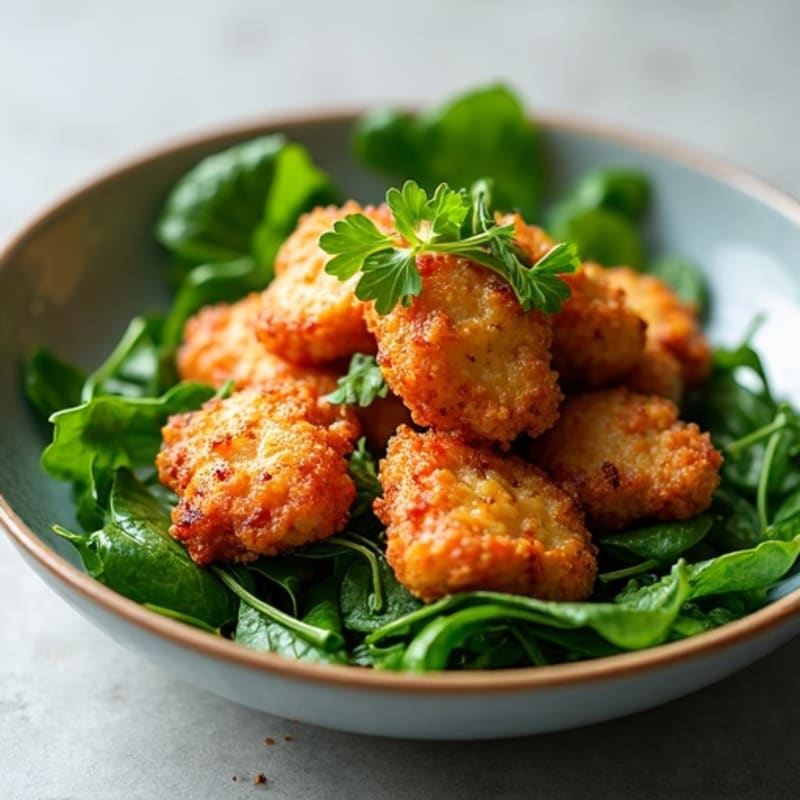Crispy Ginger-Garlic Pork Mince with Sautéed Greens