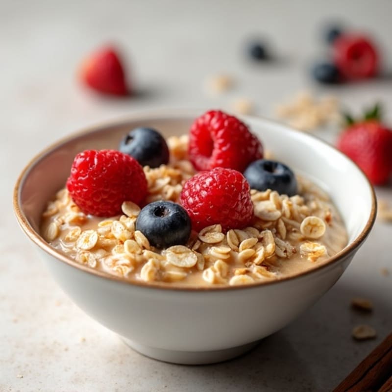 Cinnamon-Vanilla Protein Oats with Fresh Berries