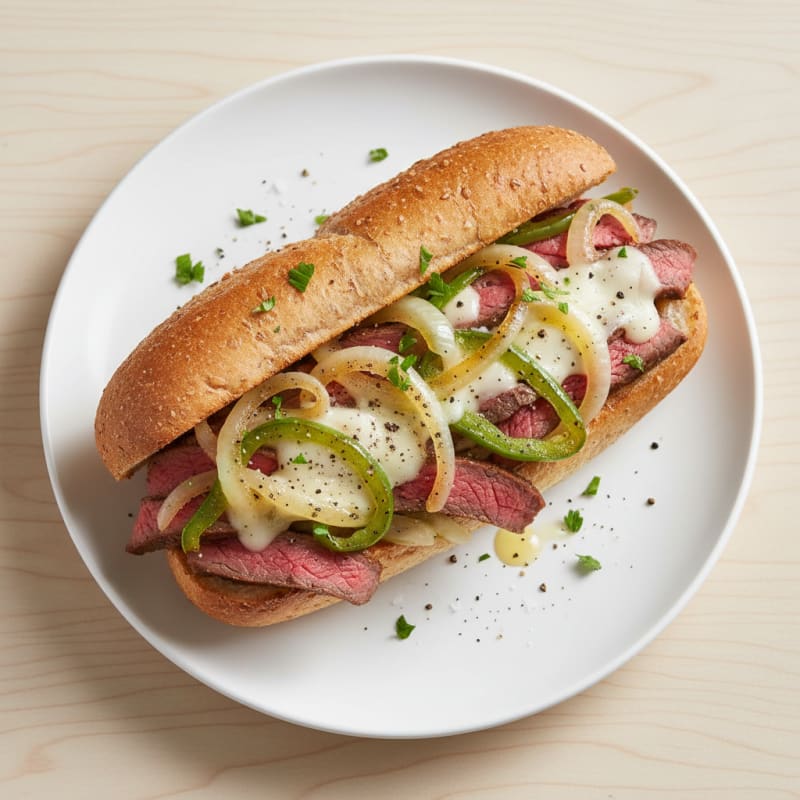 Classic Philly Cheesesteak Sandwich