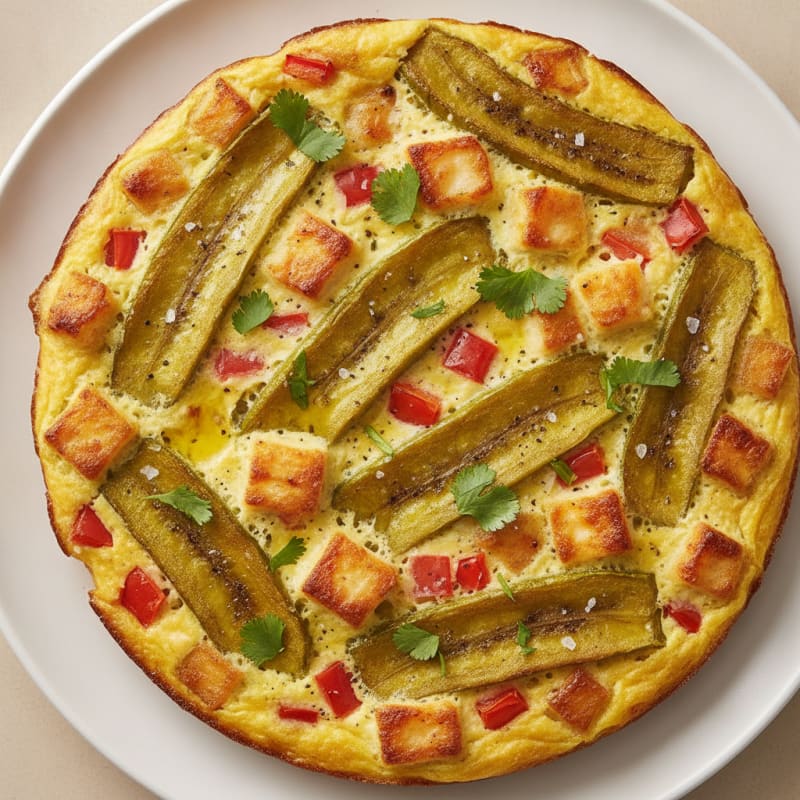 Plantain and Egg Tropical Cheese Bake