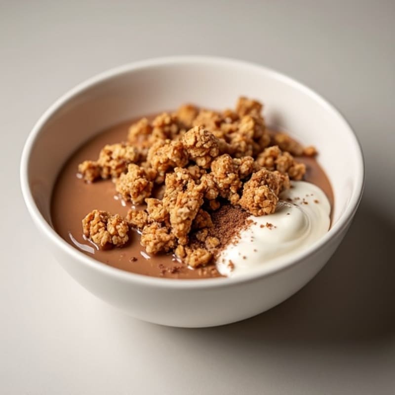 Creamy Peanut Butter Chocolate Yogurt Bowl with Crunchy Topping