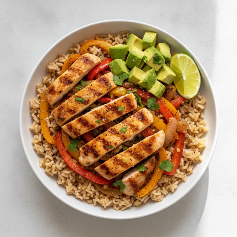 Chicken Fajita Bowl with Roasted Peppers
