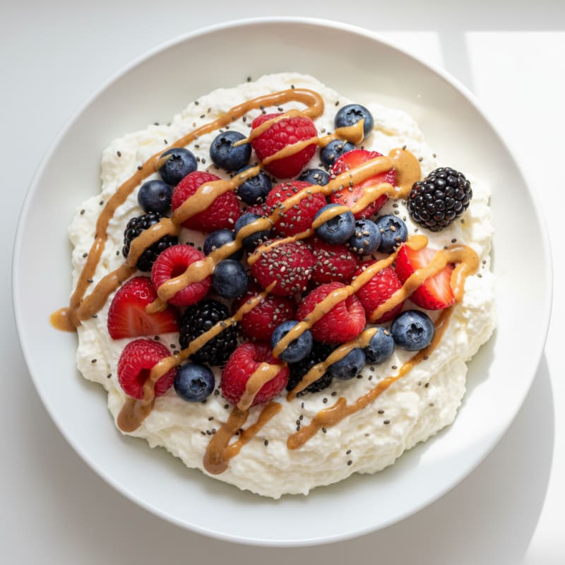 Silky Greek Yogurt Protein Mousse with Mixed Berries