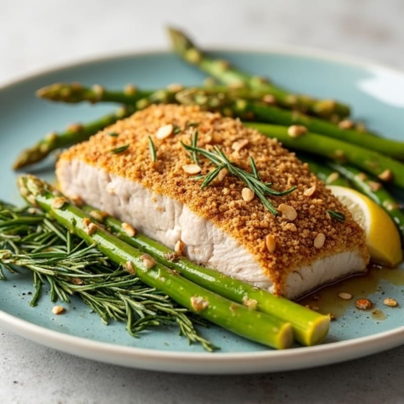 Herb-Crusted Pork Tenderloin with Roasted Asparagus