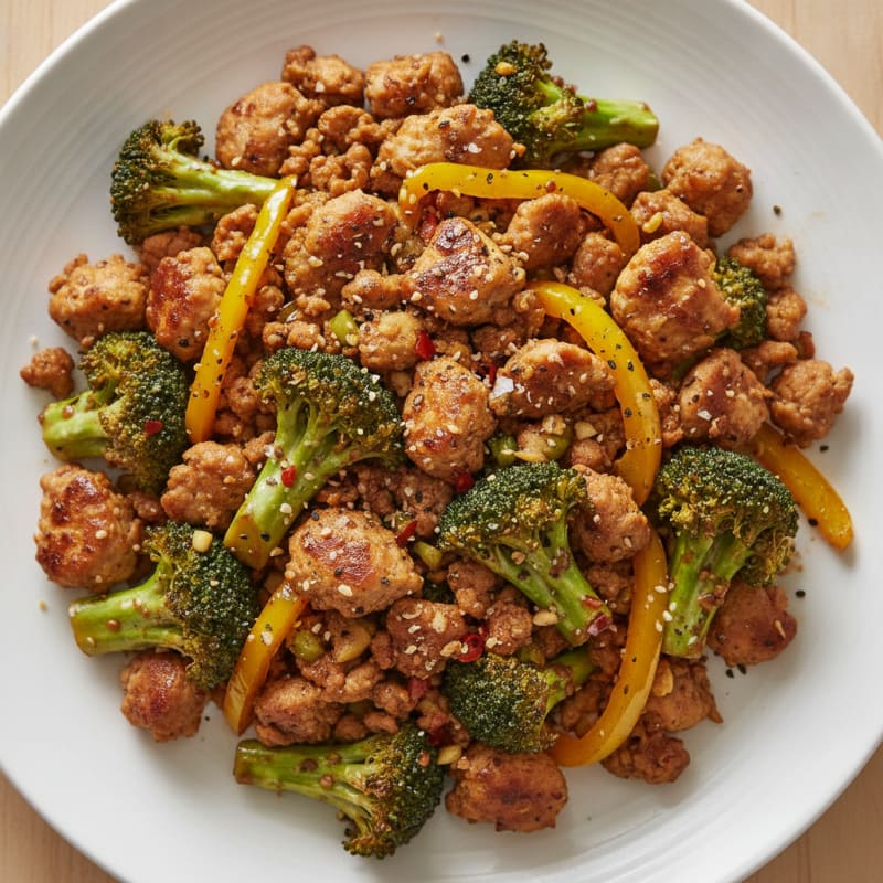 Ground Chicken and Broccoli Stir-Fry