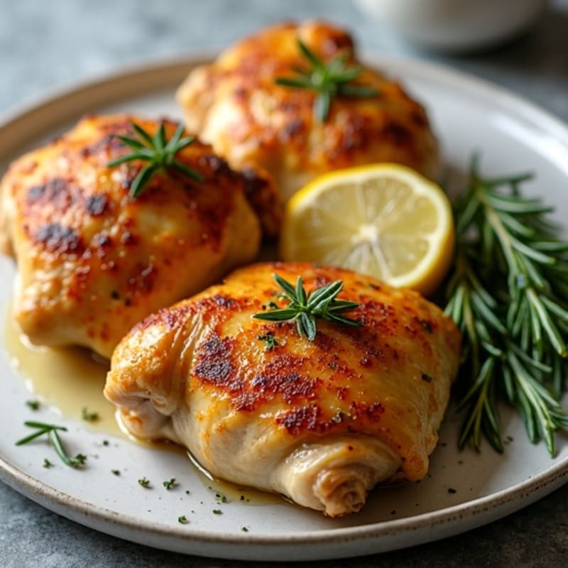 Crispy Herb-Roasted Chicken Thighs with Garlic