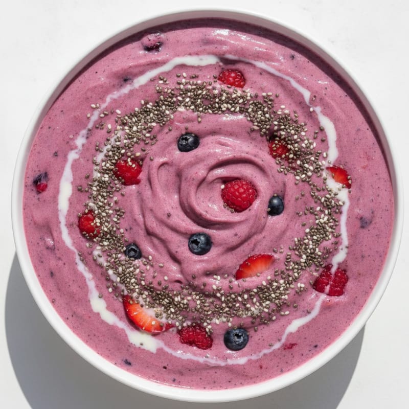 Silky Tofu Protein Smoothie with Berries and Chia