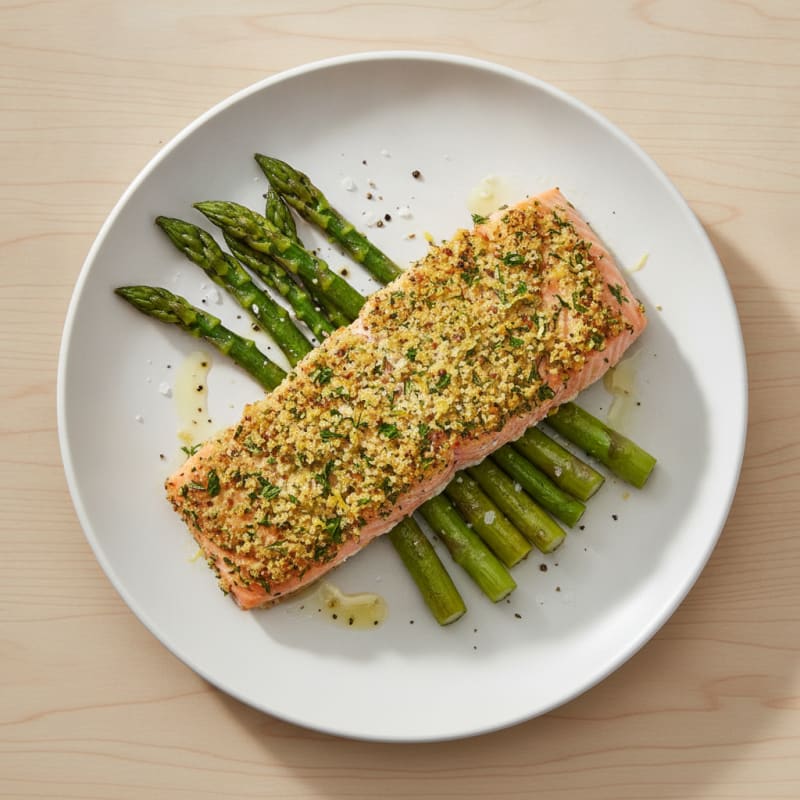 Herb-Crusted Salmon with Roasted Asparagus