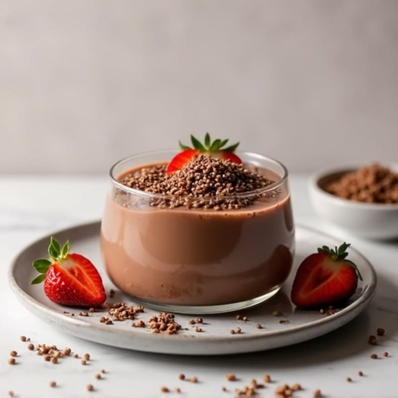 Silky Chocolate Protein Pudding with Chia Seeds