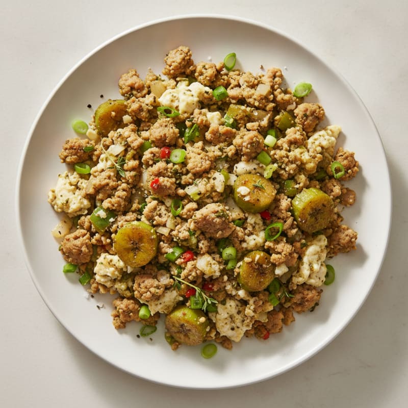 Haitian Lean Egg and Turkey Sausage Scramble