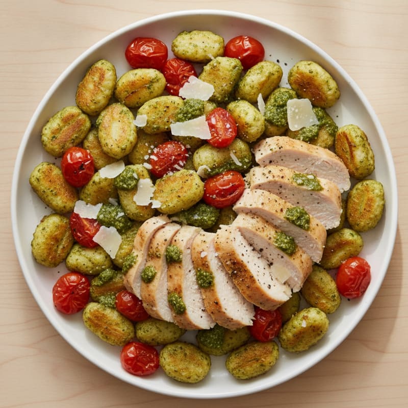 Noki with Pesto and Cherry Tomatoes