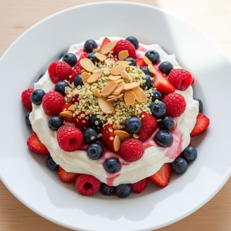 Greek Yogurt Protein Parfait with Mixed Berries