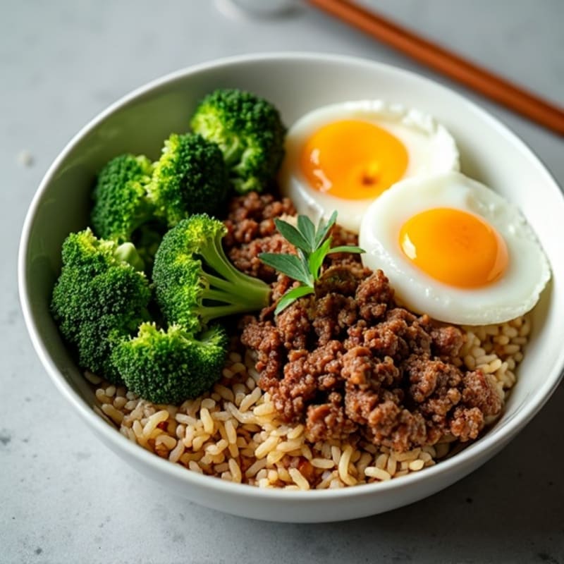 Lean Beef and Crispy Broccoli Rice Bowl