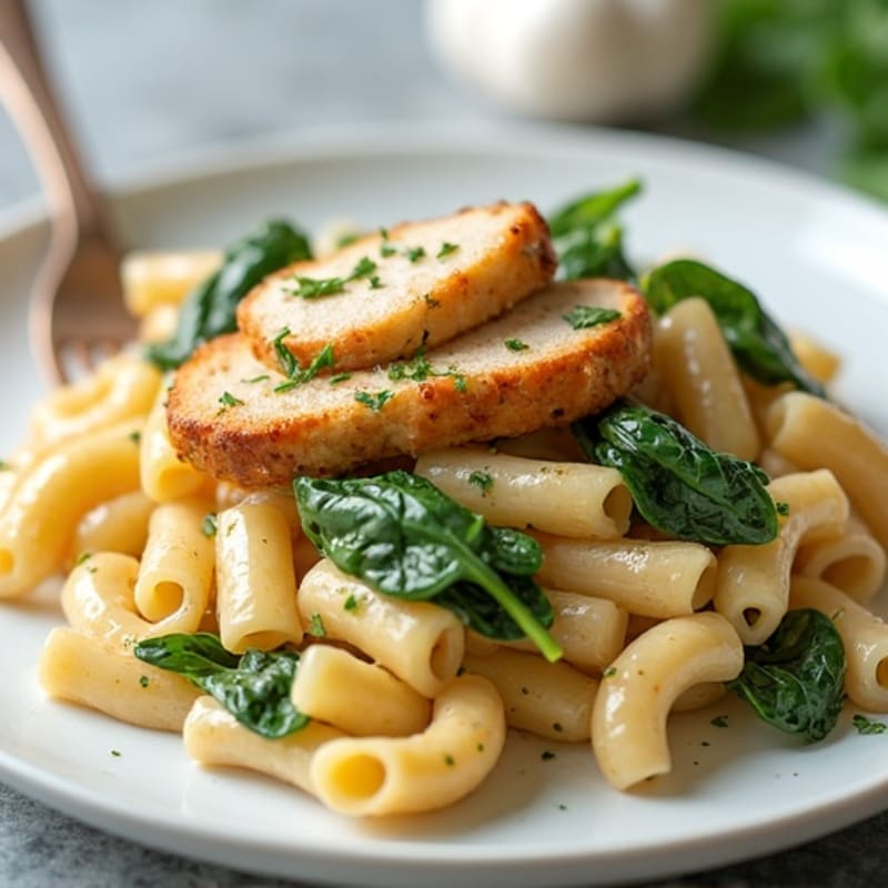 Healthy Creamy Garlic Chicken Pasta