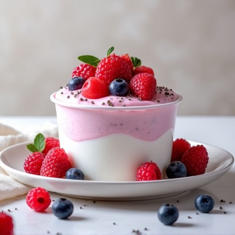 Silky Greek Yogurt Protein Mousse with Berries