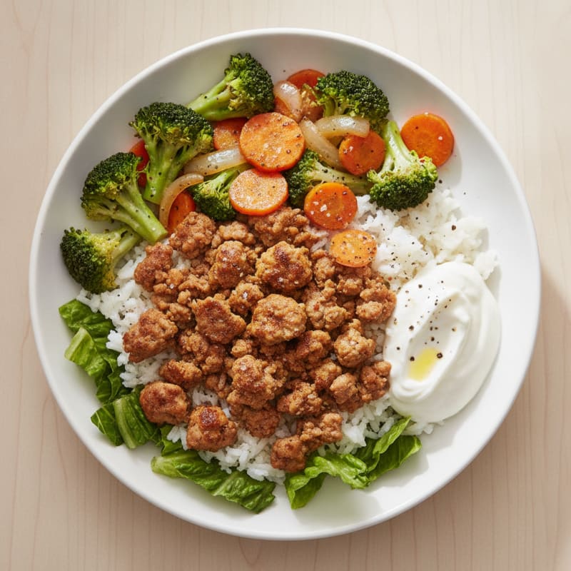 Ground Turkey and Rice Power Bowl