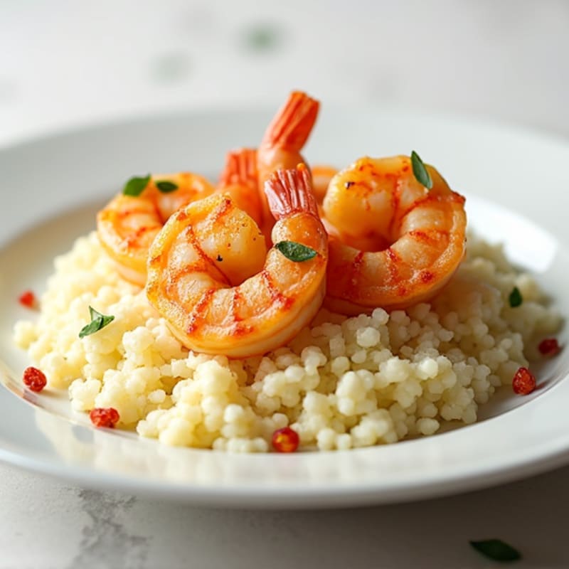 Pan-Seared Garlic Shrimp with Cauliflower Rice