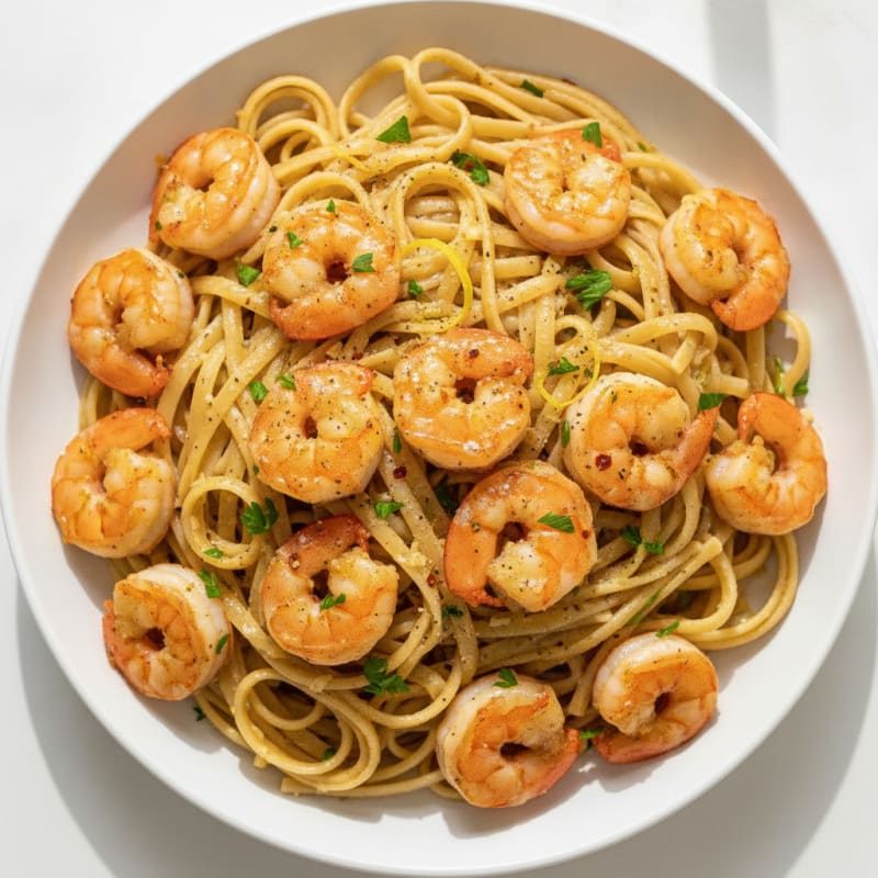 Garlic Butter Shrimp Scampi with Linguine