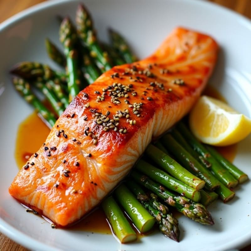 Sheet Pan Teriyaki Glazed Salmon with Roasted Asparagus