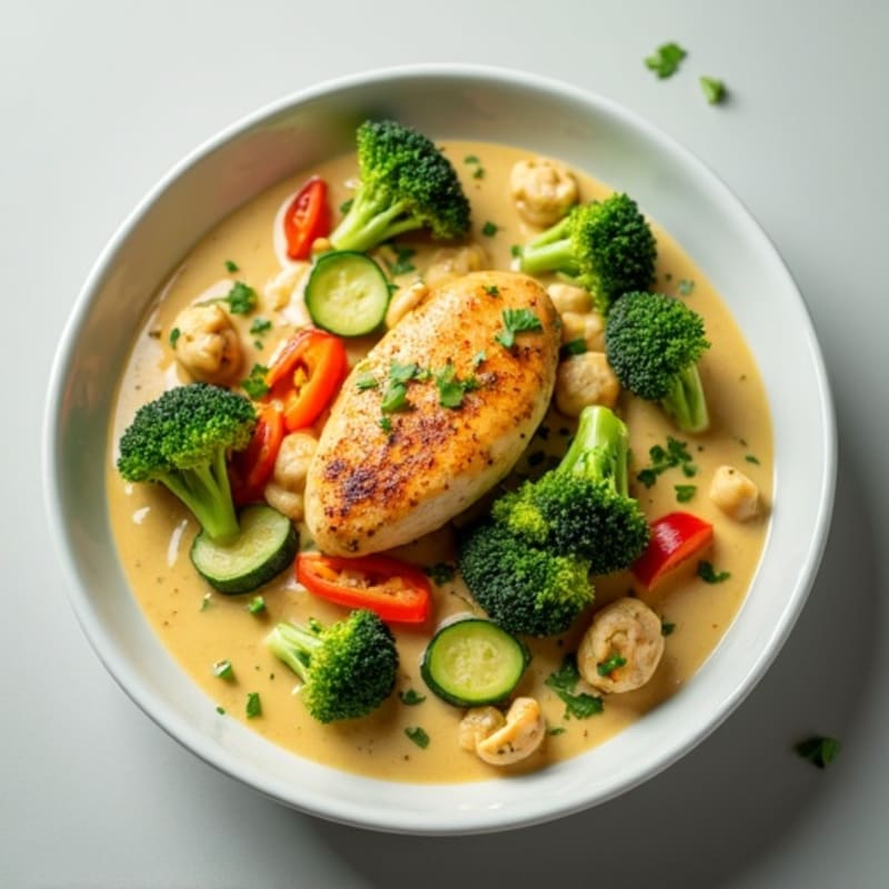 Creamy Coconut Chicken Green Curry with Vegetables