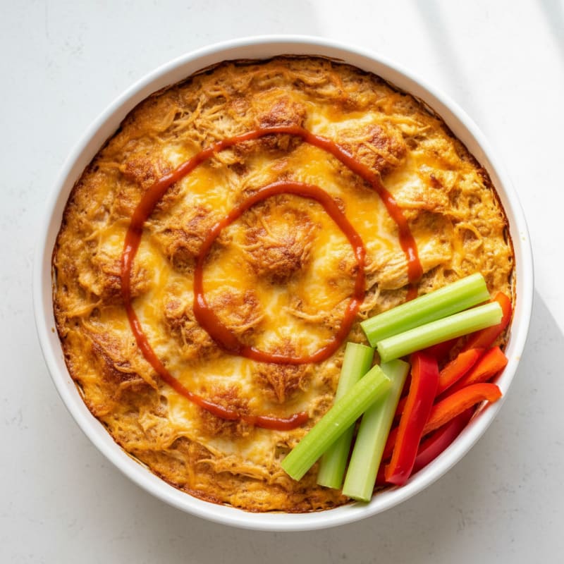 Creamy Buffalo Chicken Dip Bake