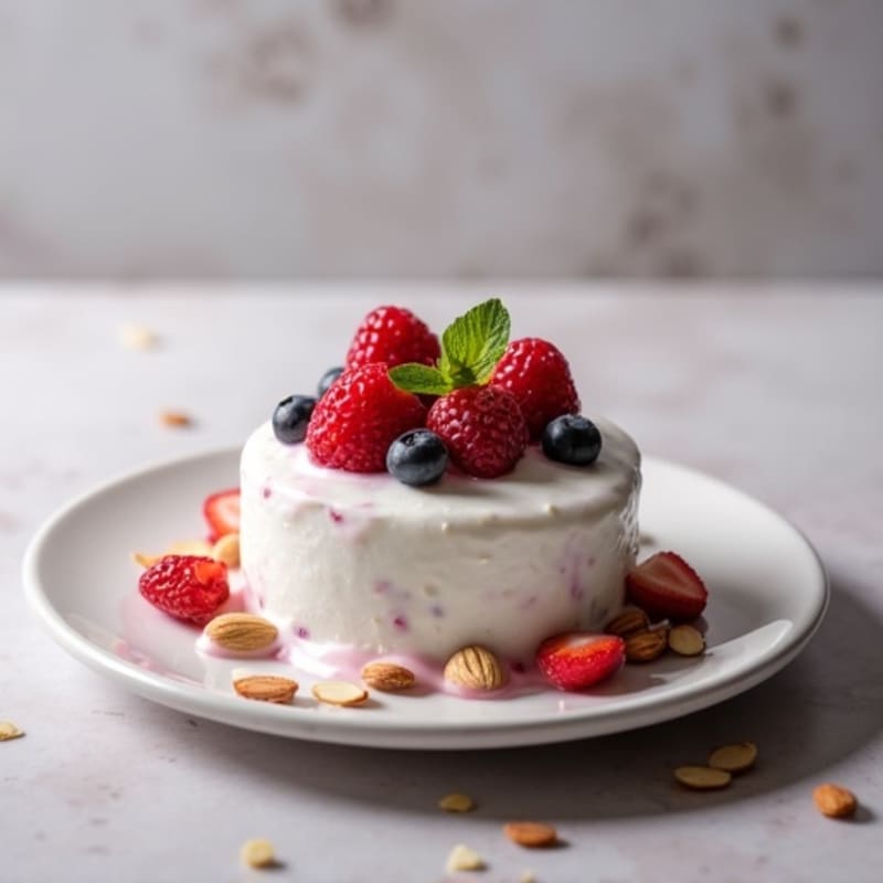 Greek Yogurt Protein Mousse with Mixed Berries
