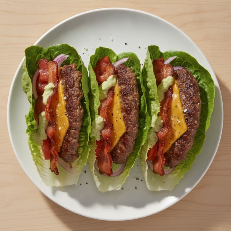 Double Bacon Cheeseburger Lettuce Wraps