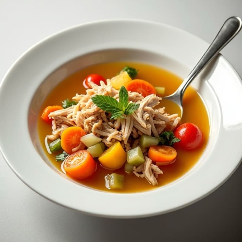 Hearty Shredded Chicken and Vegetable Soup