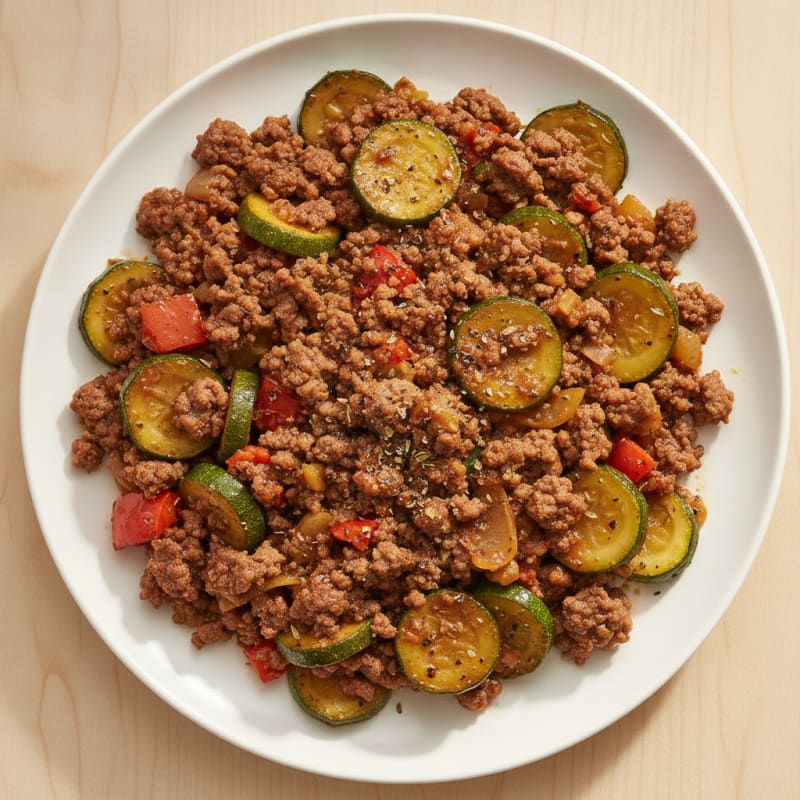 Savory Ground Beef and Zucchini Skillet