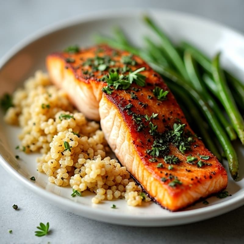 Herb-Crusted Seared Salmon with Quinoa