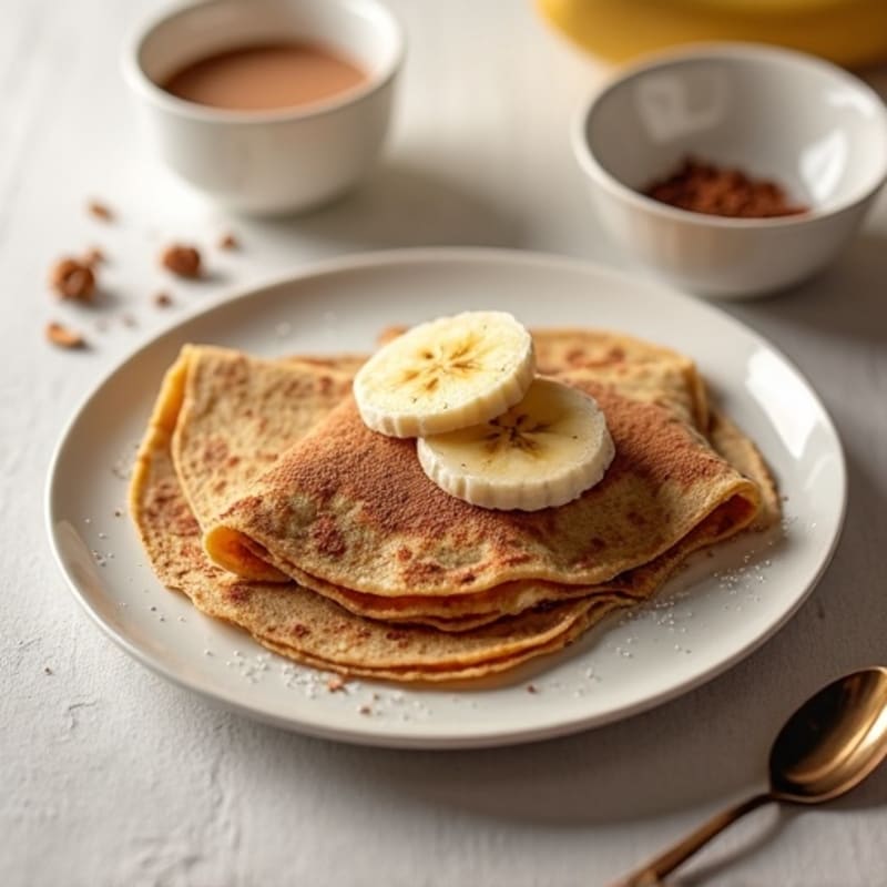 Banana Chocolate-Hazelnut Whole Wheat Crepes
