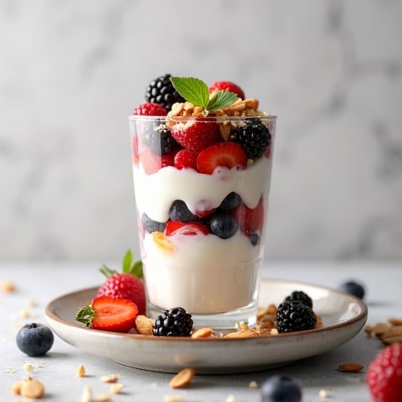 Greek Yogurt Parfait with Berries and Almonds