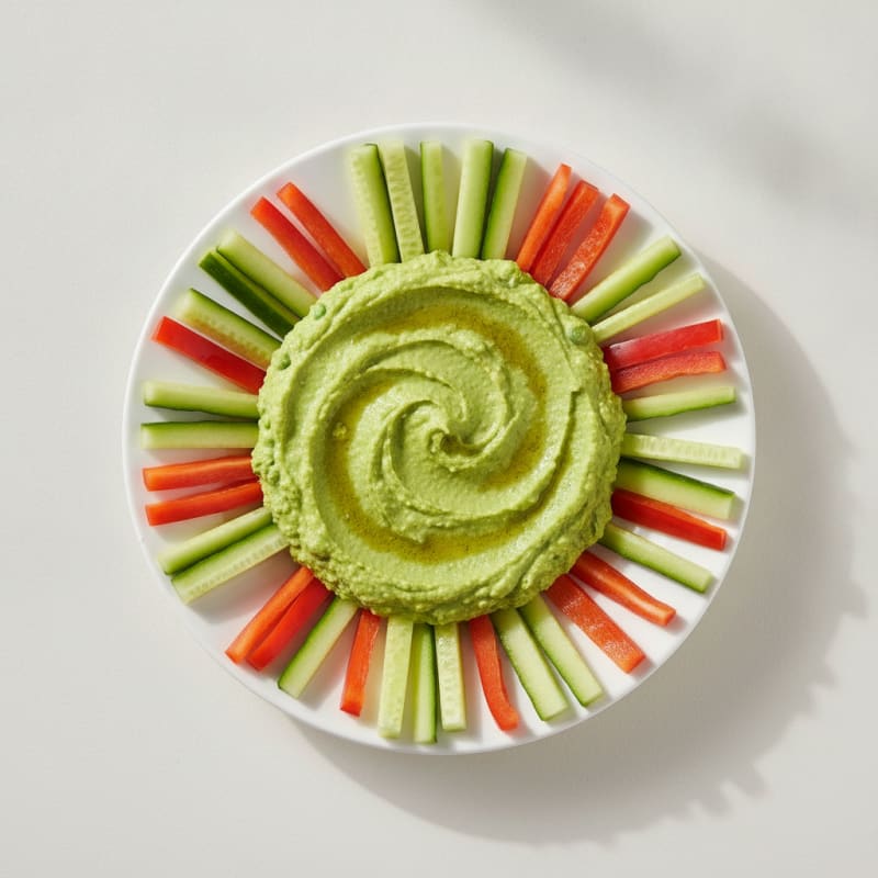 Edamame Hummus with Vegetable Sticks