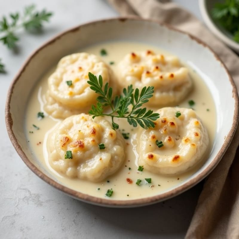 Healthy Creamy Chicken and Tender Dumplings