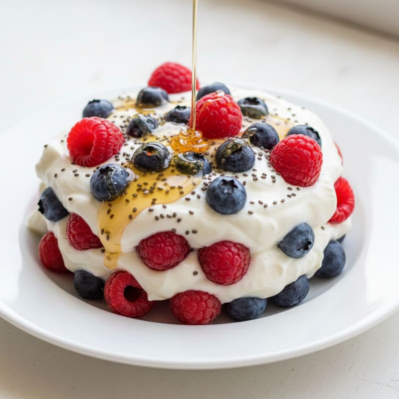 Greek Yogurt Parfait with Mixed Berries and Chia Seeds