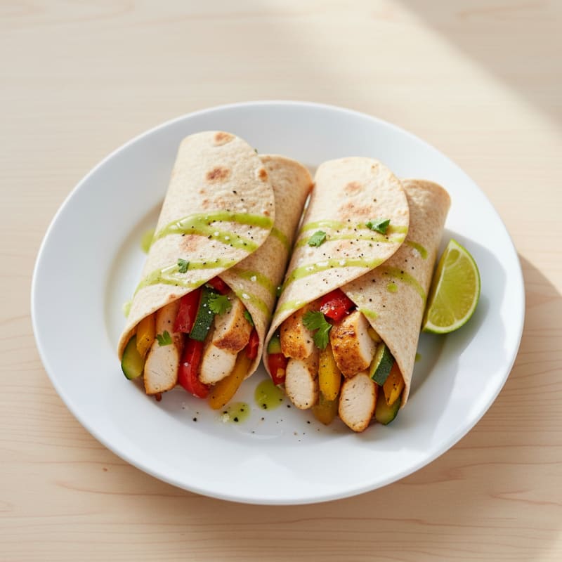 Chicken and Roasted Vegetable Wraps