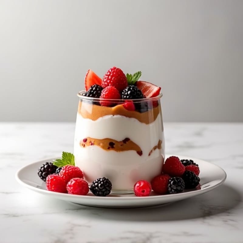 Creamy Greek Yogurt Parfait with Mixed Berries and Almond Butter