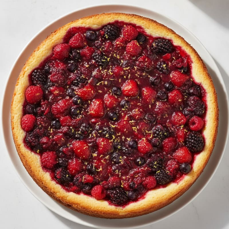 Greek Yogurt Protein Cheesecake with Mixed Berries