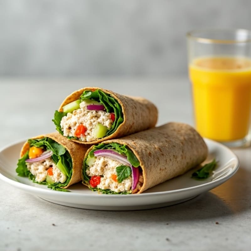 Healthy Creamy Tuna Cottage Cheese Wraps