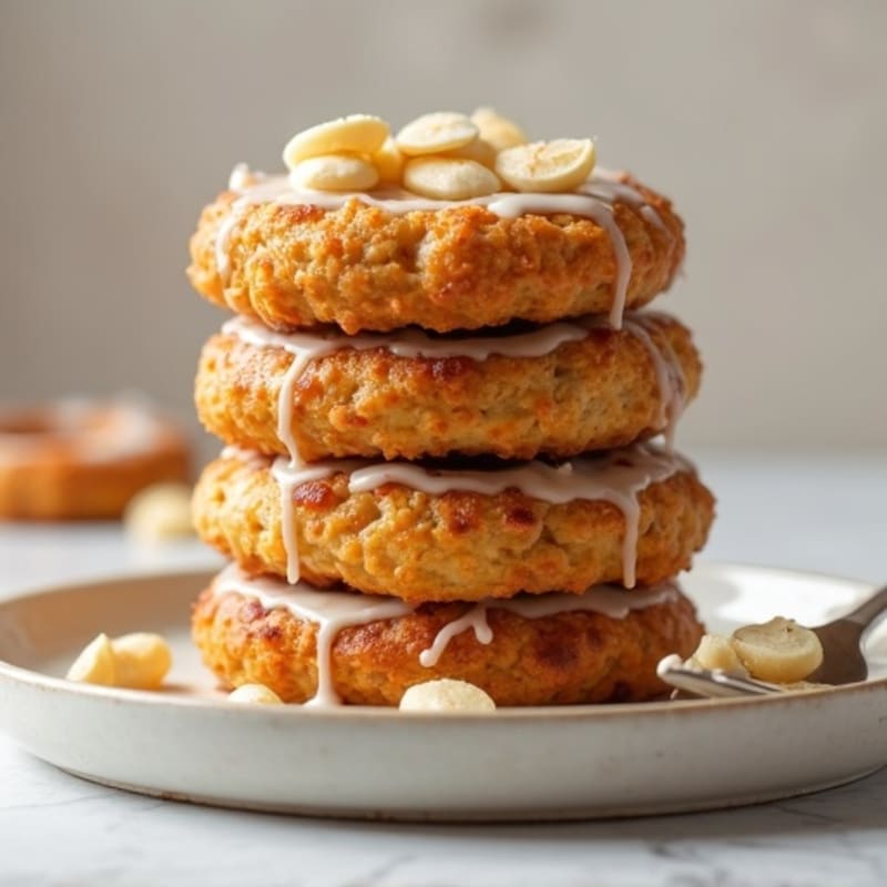 Baked Almond-Oat Breakfast Rings with Maple Glaze