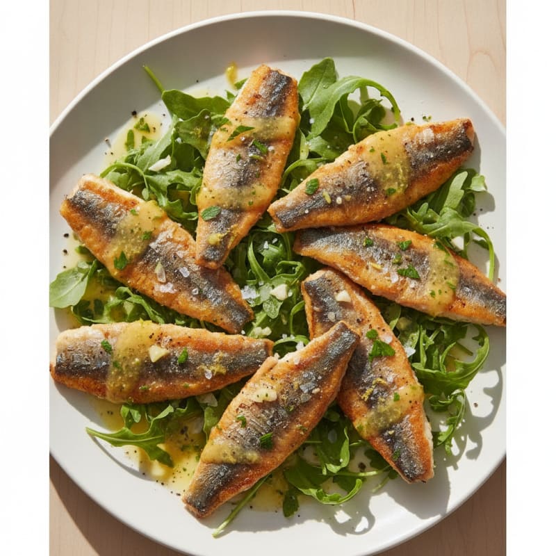 Pan-Seared Sardines with Lemon-Herb Dressing