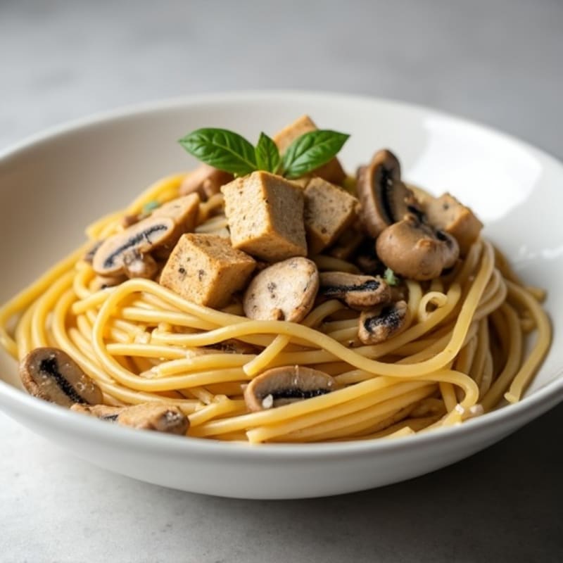 Creamy Tofu and Mushroom Pasta