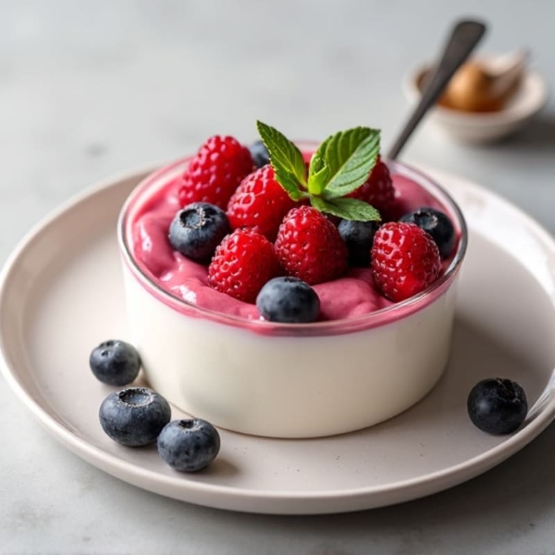 Silky Greek Yogurt Protein Pudding with Berries