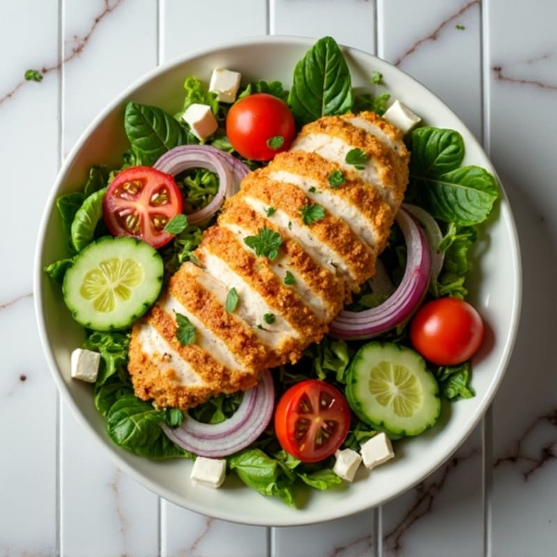 Crispy Lemon Herb Chicken Salad with Fresh Greens