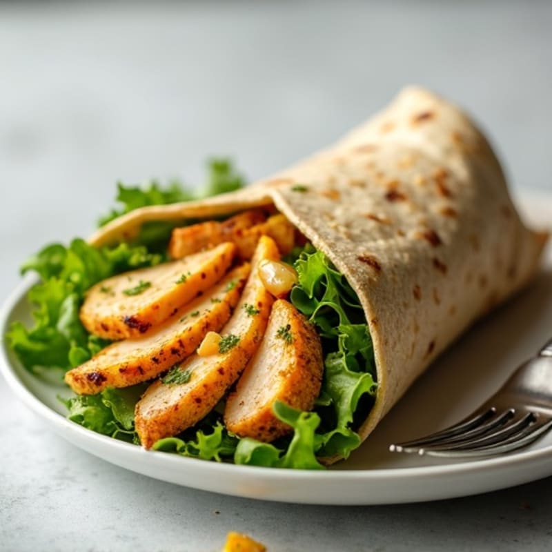 Citrus-Garlic Grilled Chicken Wrap with Fresh Greens